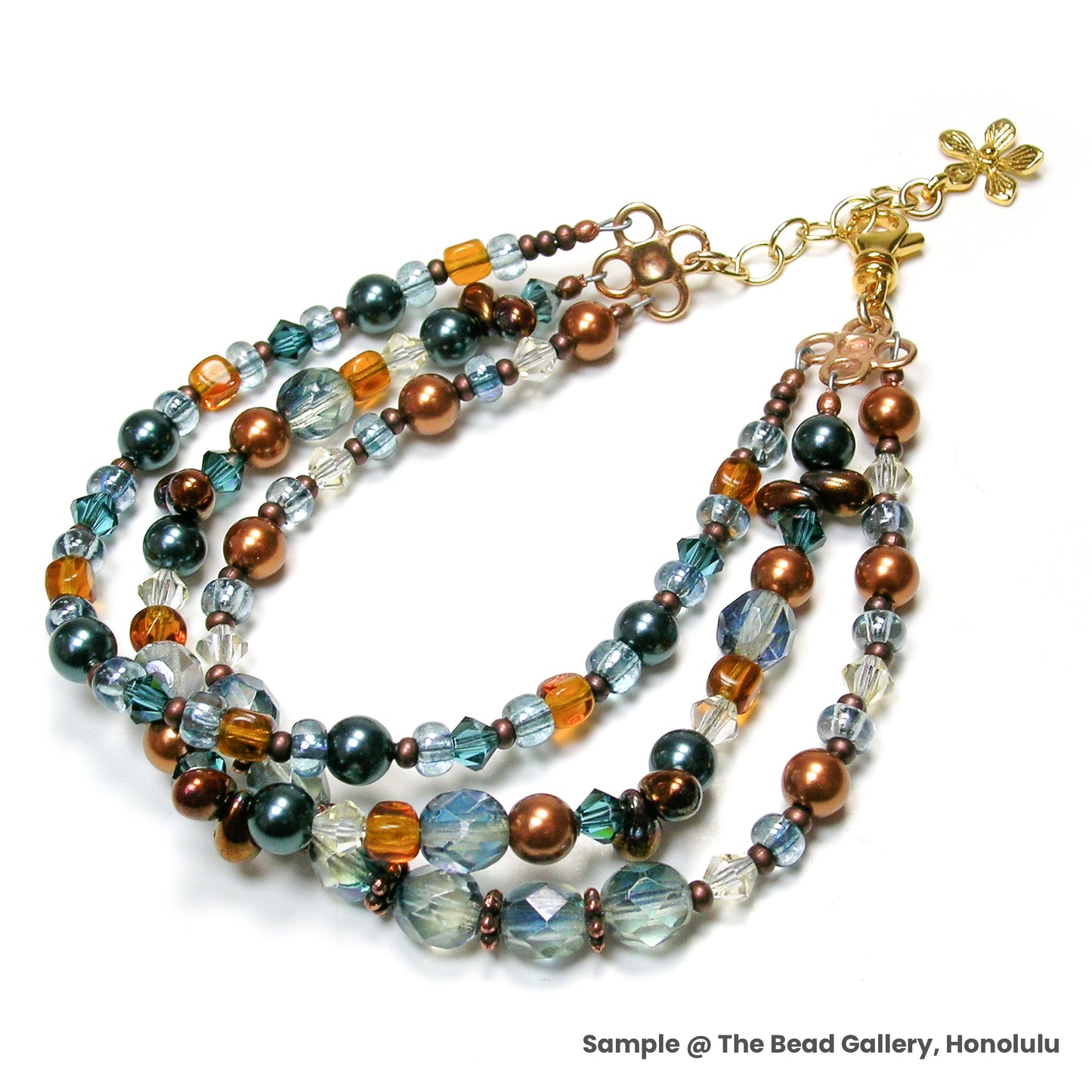 Four Loop Flower Link - Silver | Antiqued Silver (1 pc /M0041)-The Bead Gallery Honolulu