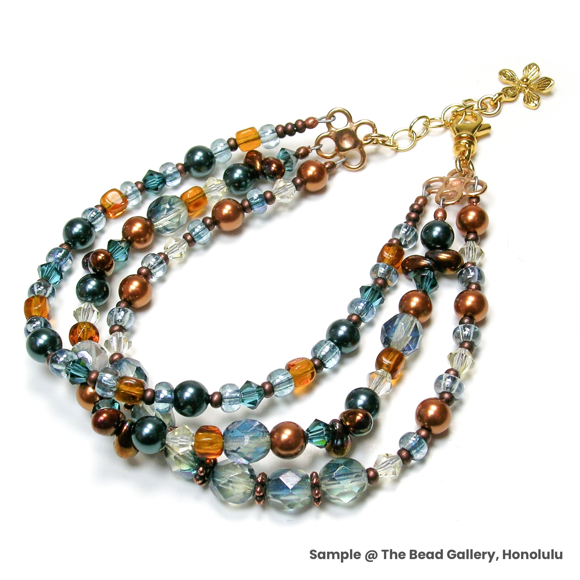 Four Loop Flower Link - Silver | Antiqued Silver (1 pc /M0041)-The Bead Gallery Honolulu