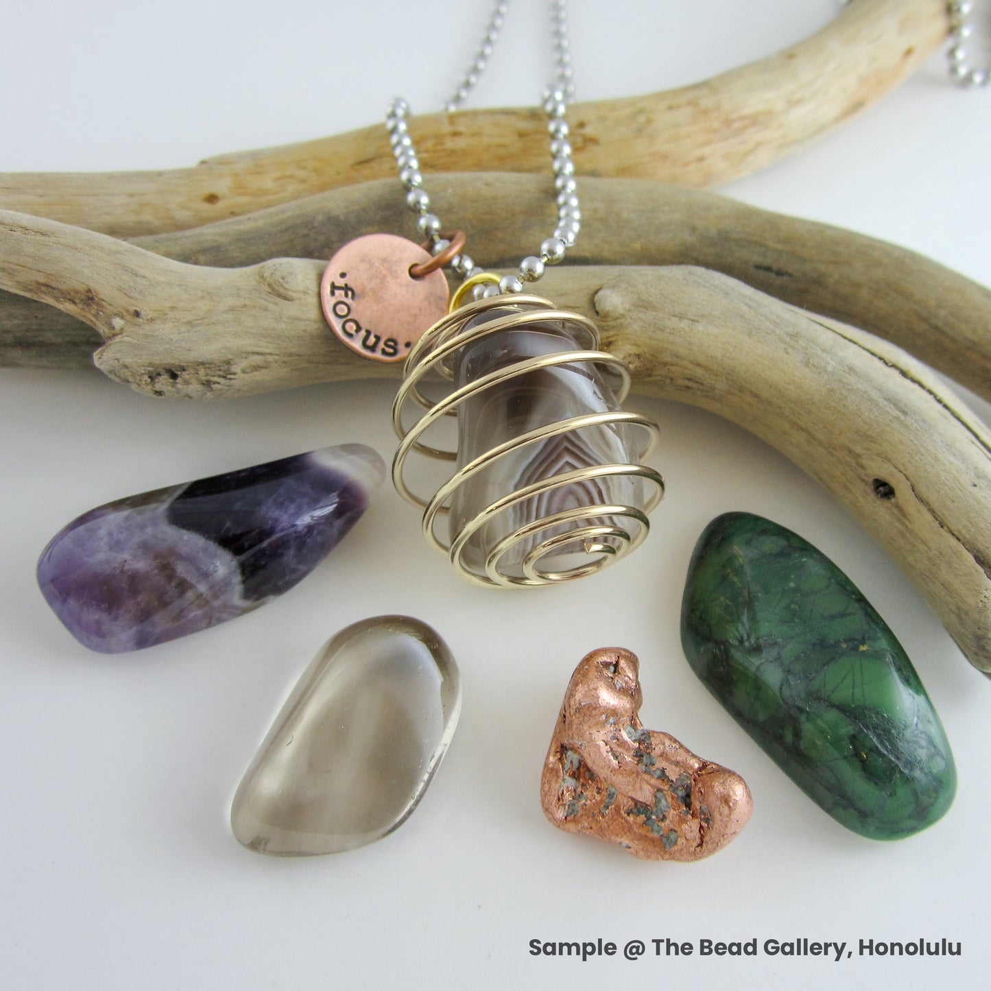 Tin Box 18: Tumbled Gemstones: Focus & Think (TU312)-The Bead Gallery Honolulu