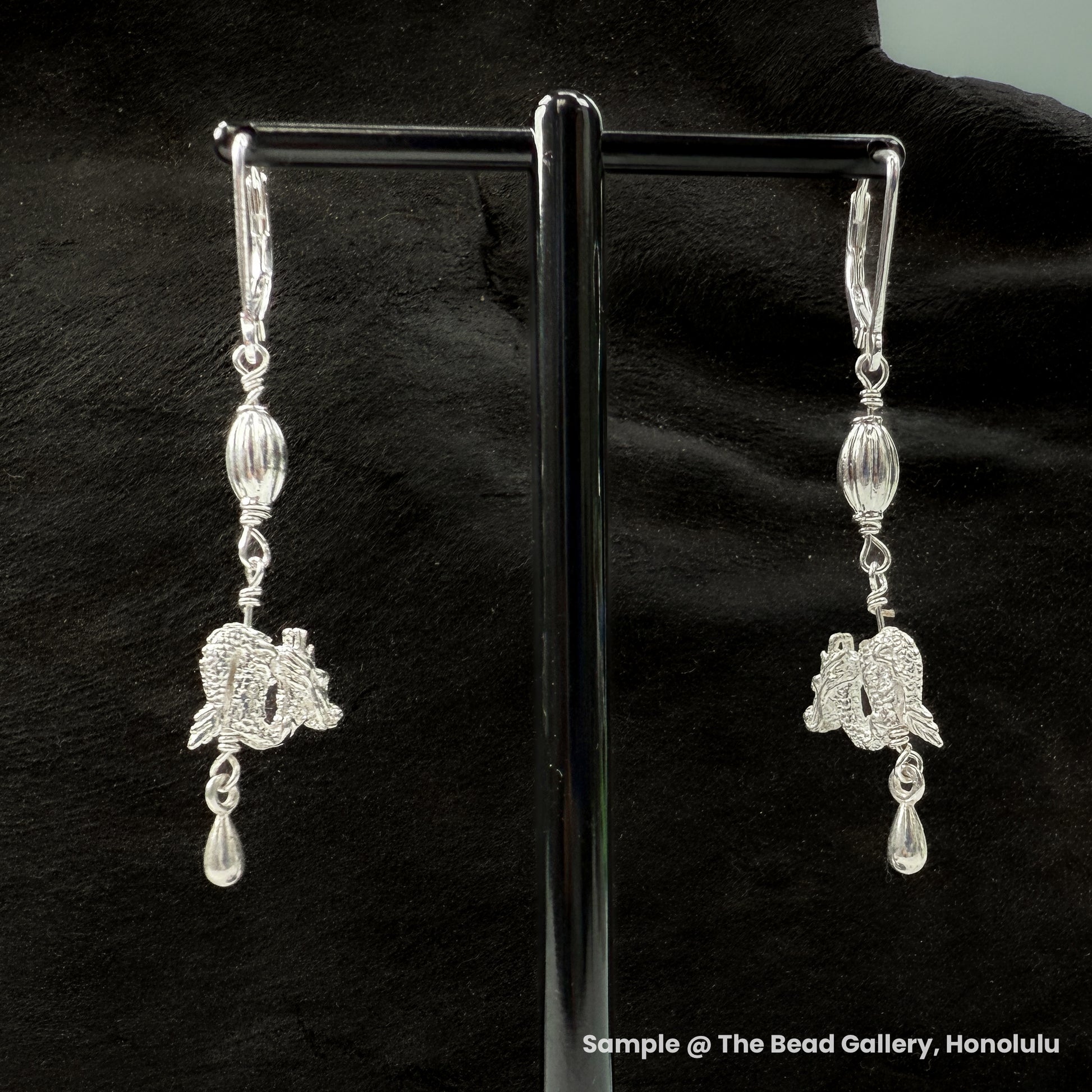 Dragon 9x12mm Long Drilled Sterling Silver Bead (1 pc/M2046)-The Bead Gallery Honolulu