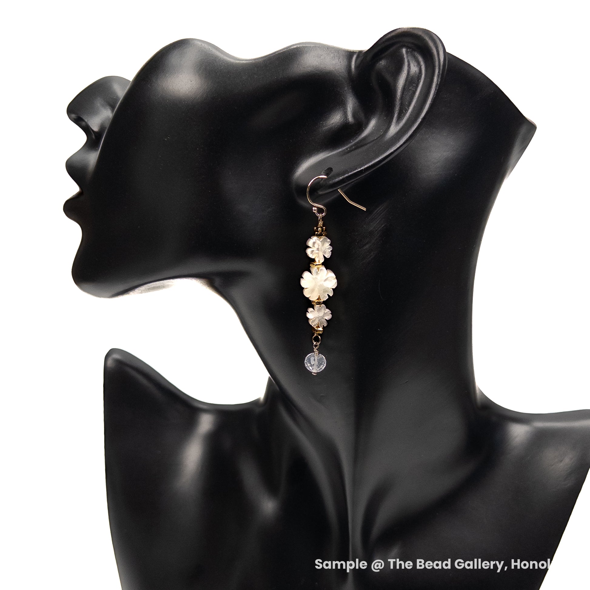 Mother of Pearl Shell 10mm Flat Cherry Blossom Bead (1 pc/P2359)-The Bead Gallery Honolulu