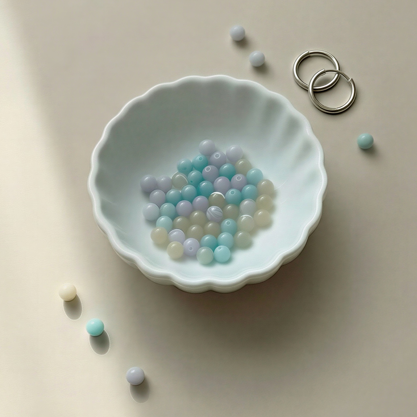 Peace & Calm 6mm Gemstone Mala Mix (51 pcs/KT322) – AI Studio Image (AI)