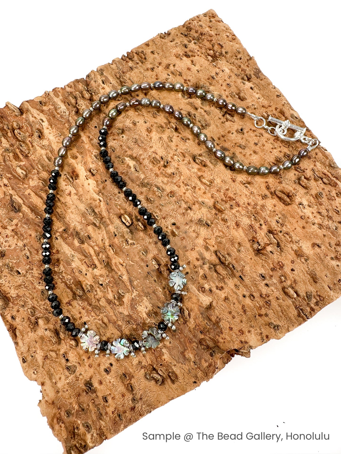 Abalone (Paua) Shell 10mm Flat Cherry Blossom Bead (P2355/GEM2058)