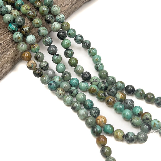 African Turquoise 8mm Round Bead - 7.5" Strand