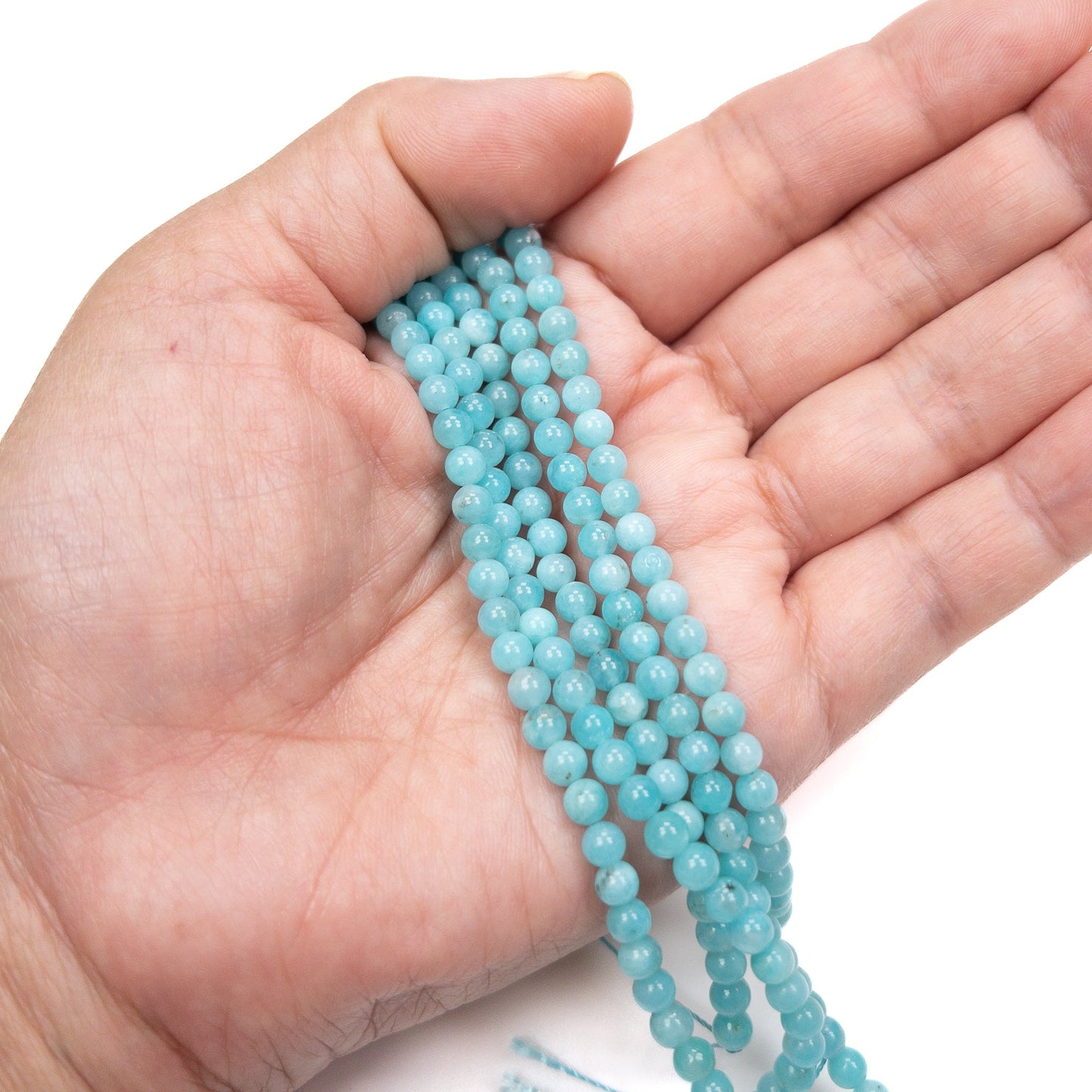 Amazonite 4mm Smooth Round Bead - 7.75" Strand