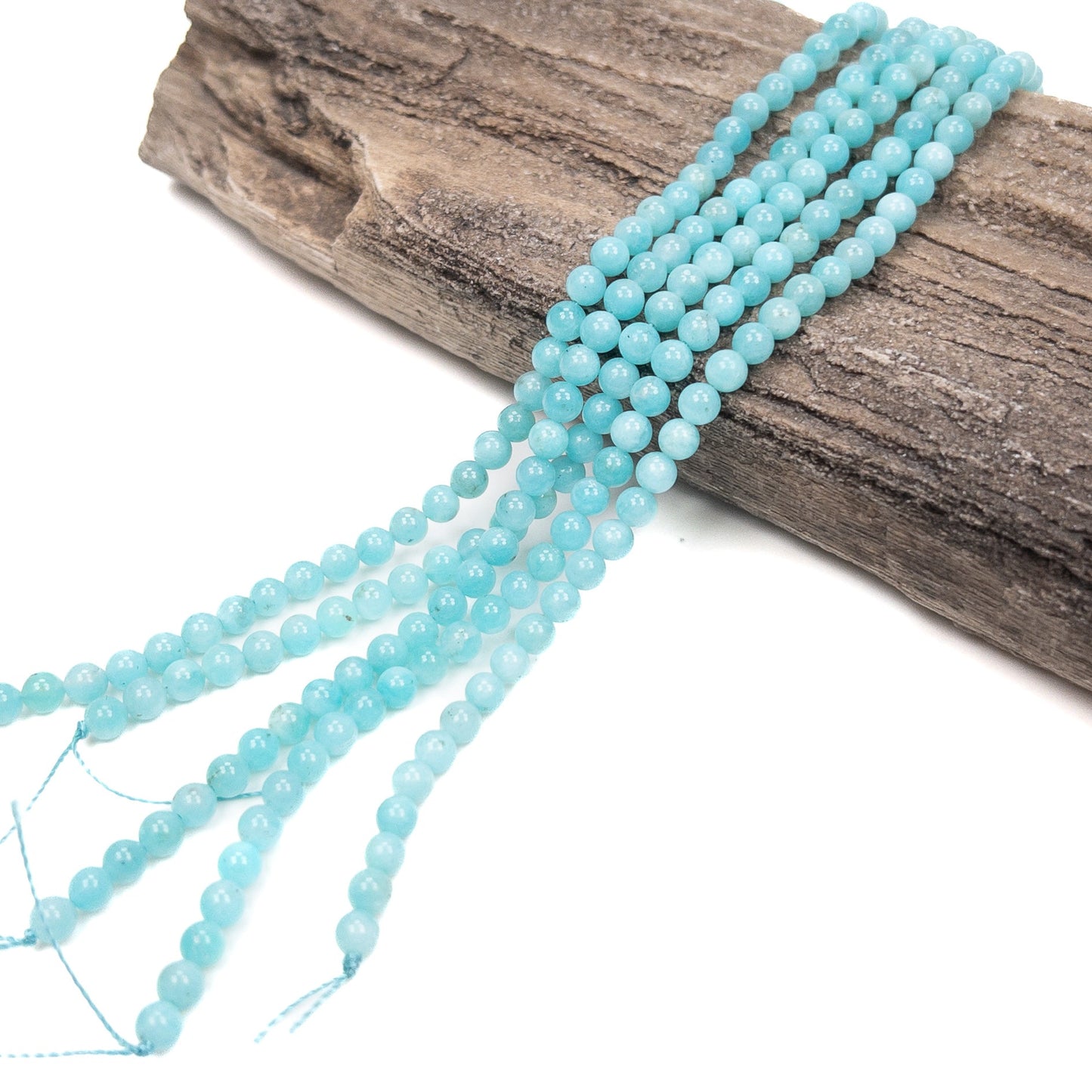 Amazonite 4mm Smooth Round Bead - 7.75" Strand