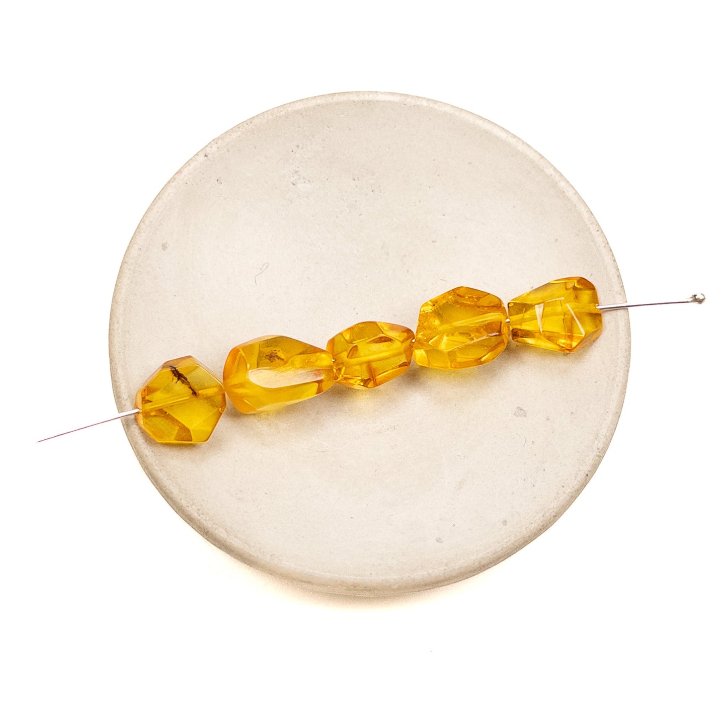 Amber 11-13mm Faceted Long Drill Bead - 1 pc.