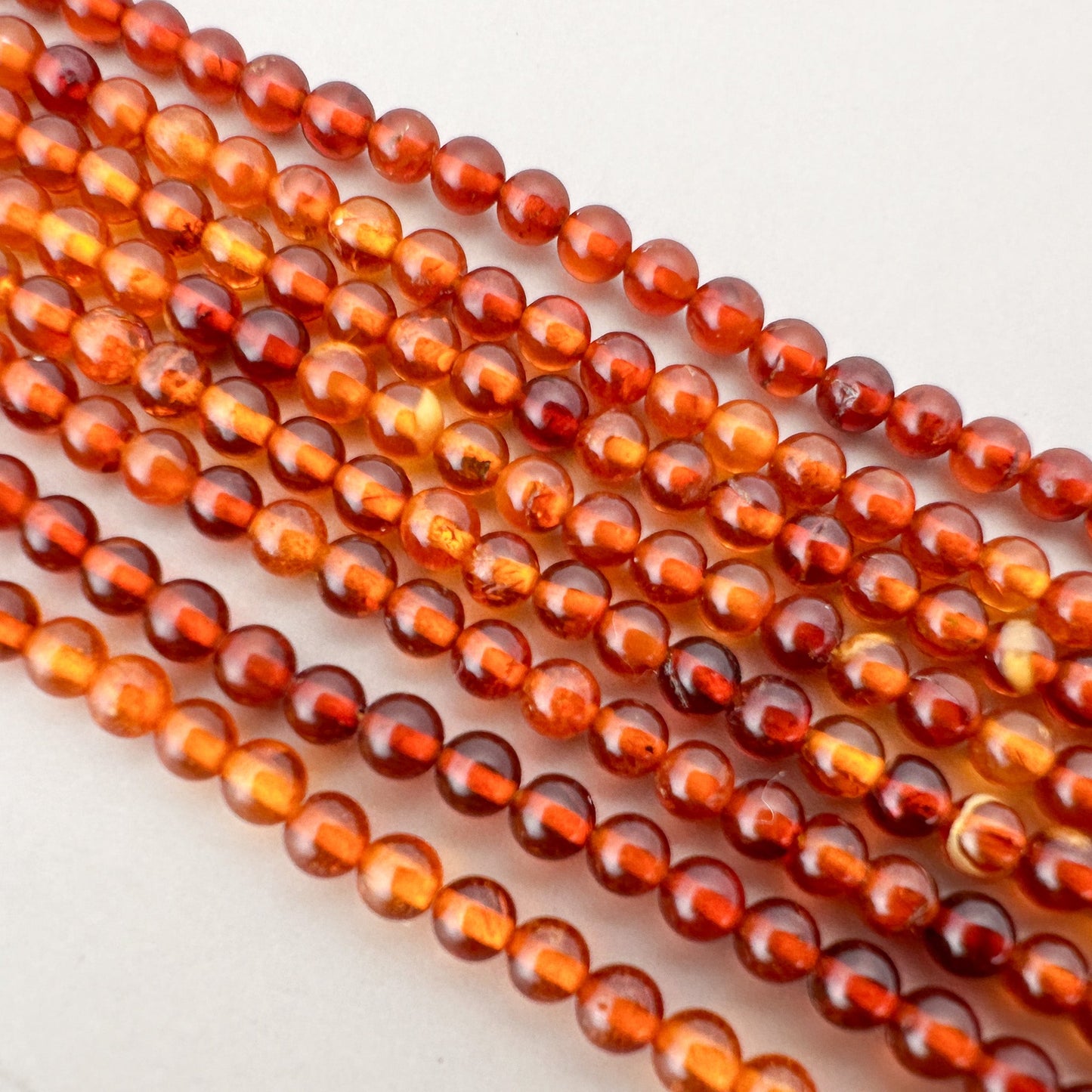 Amber 3.5mm Smooth Round Bead - 16" Strand (GEM2239)-The Bead Gallery Honolulu