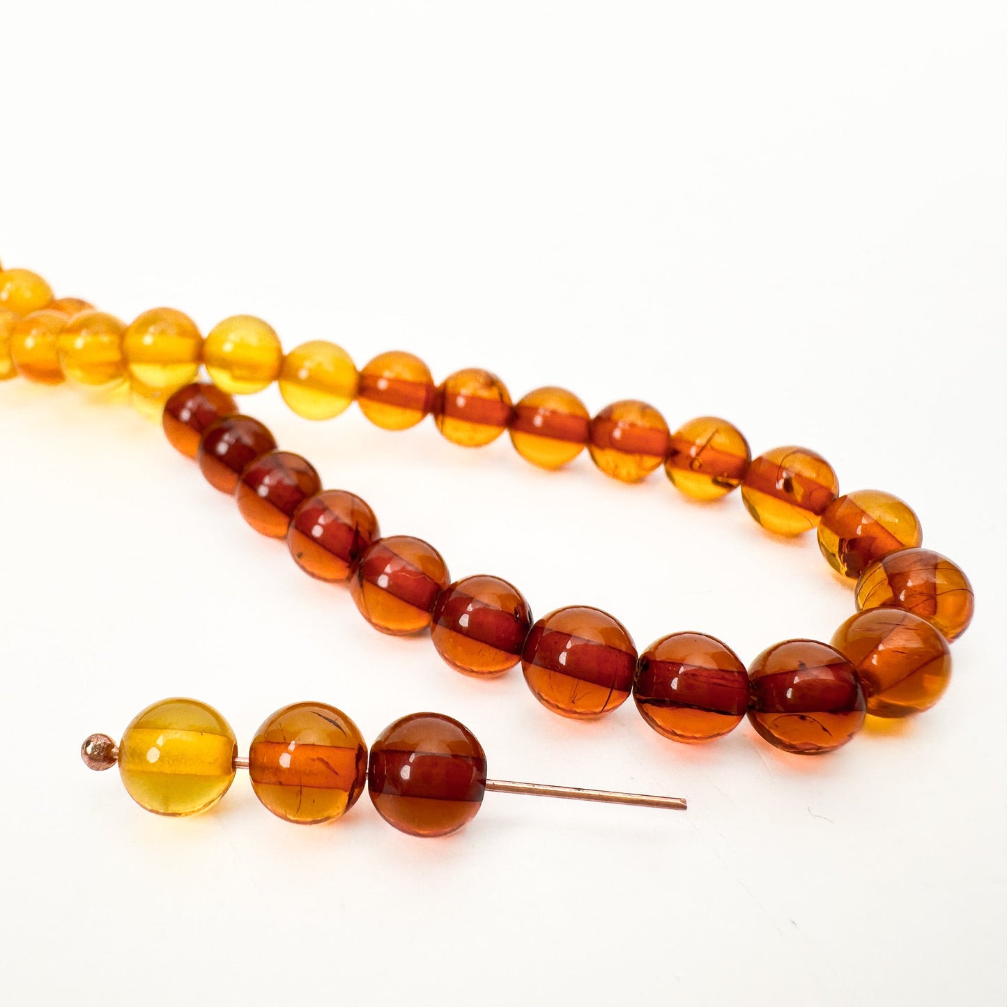 Amber 5mm Smooth Round Bead Mix - 3 pcs. (MIX131)-The Bead Gallery Honolulu
