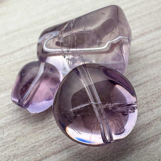 Amethyst Smooth Nugget Bead Mix - 3 pcs. (P3221)