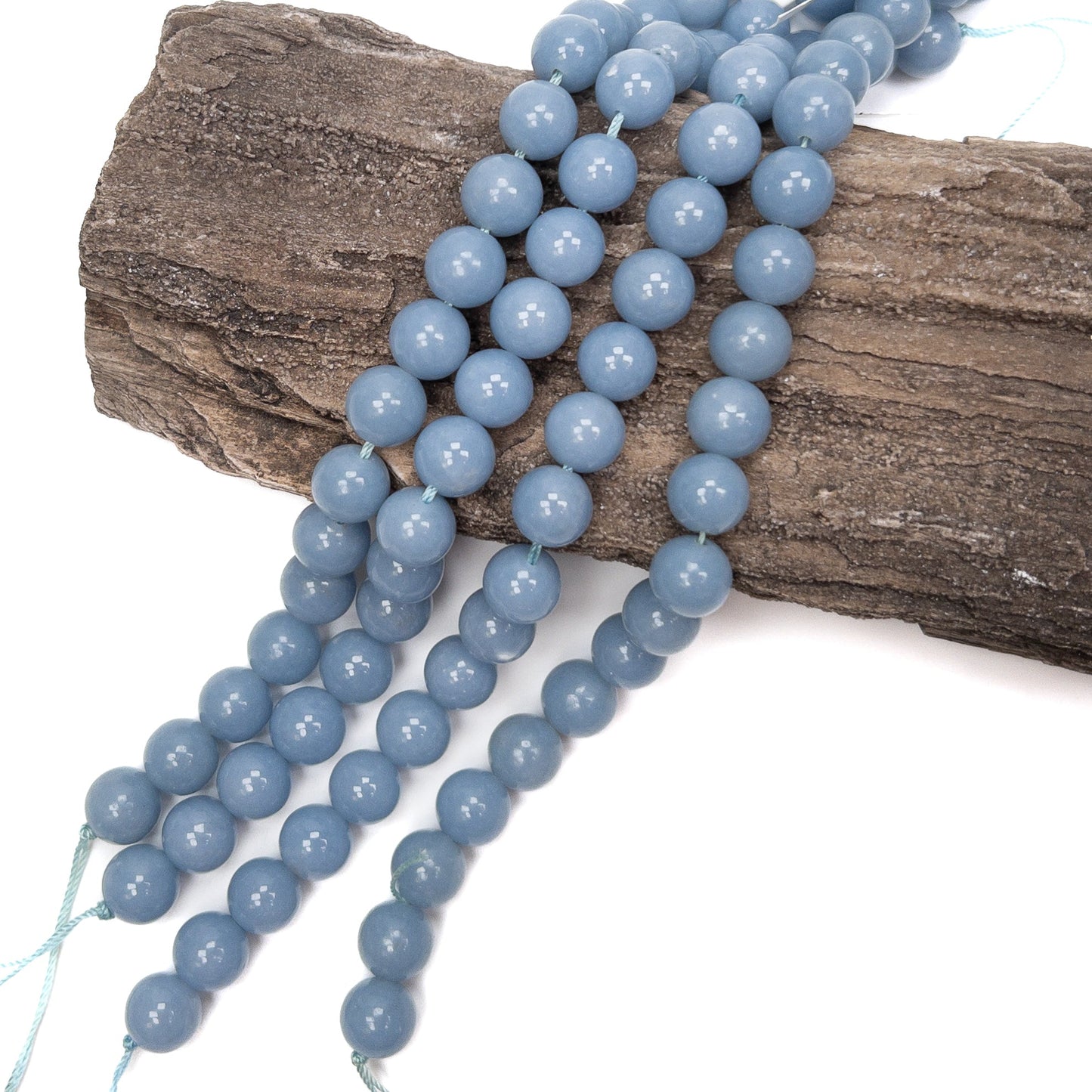 Angelite 10mm Round Bead - 7.5" Strand