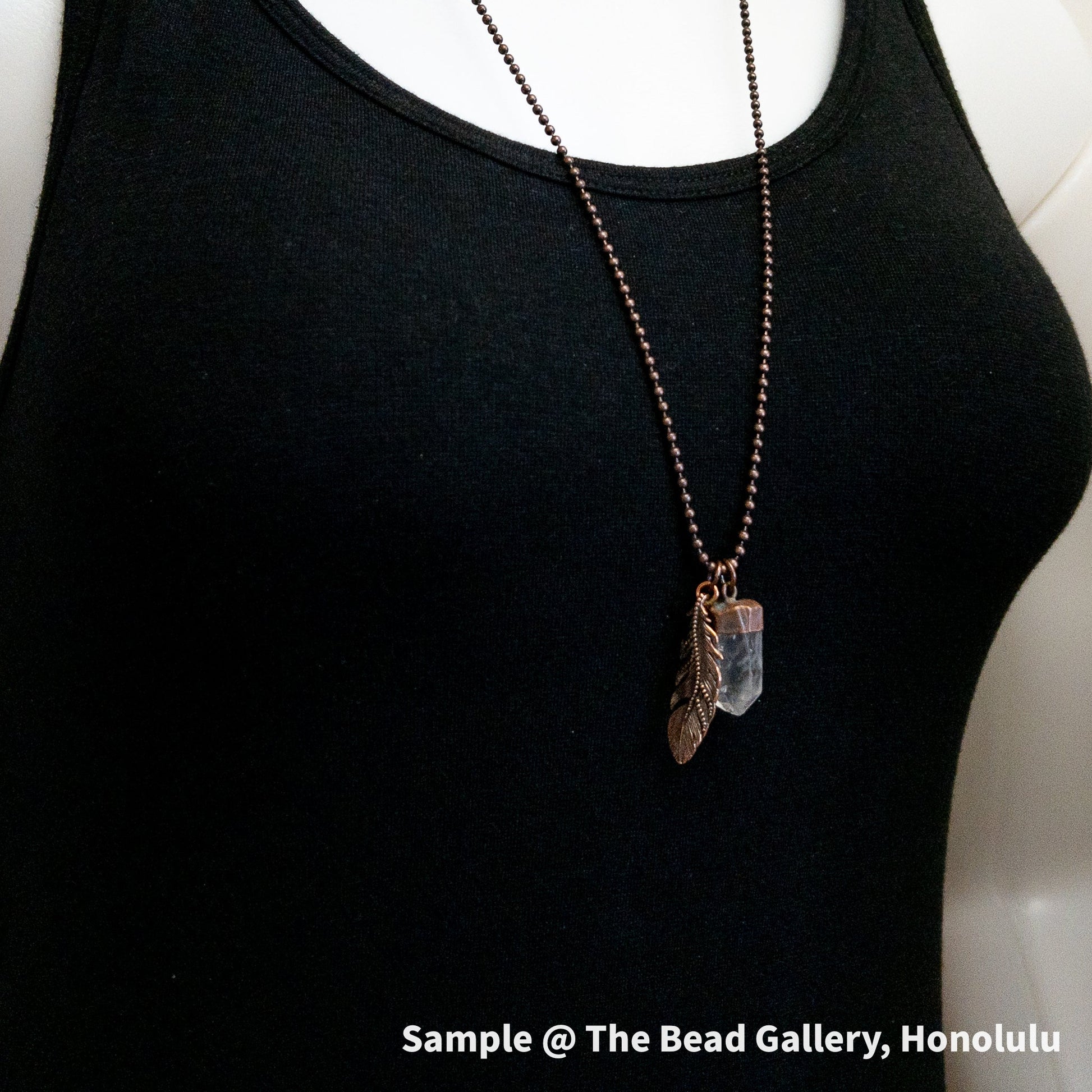 Antique Copper Free Spirit Feather Necklace (3 Charm Options Available)