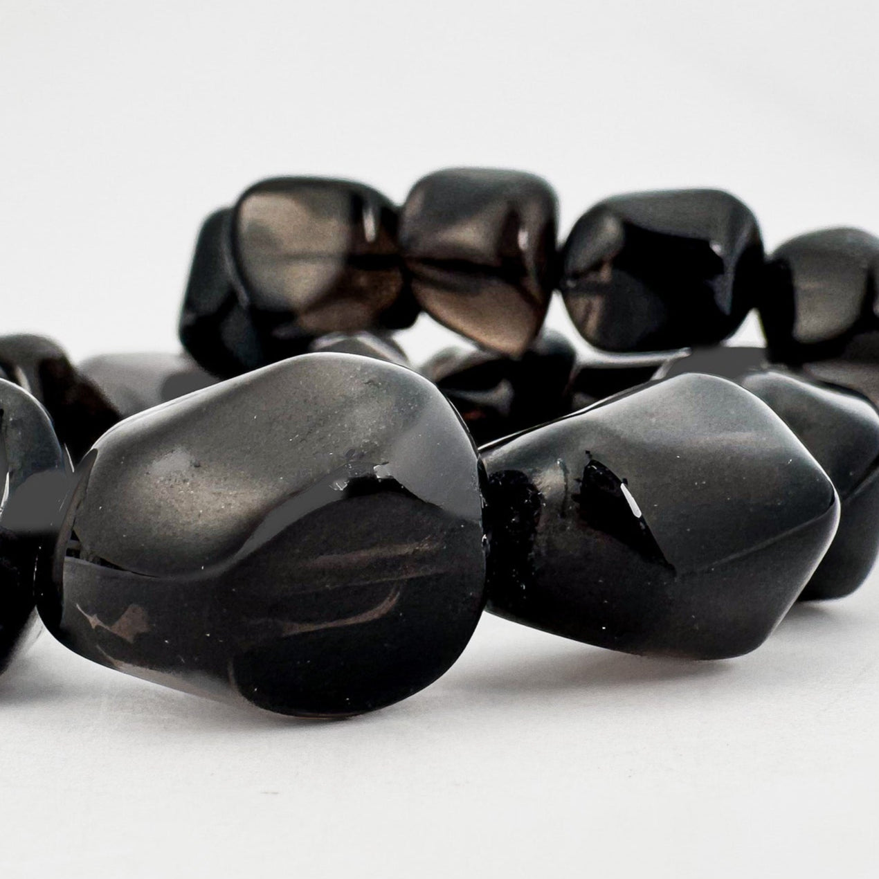 Apache Tears Large Smooth Nugget Bead - 2 pcs. (P3283)-The Bead Gallery Honolulu
