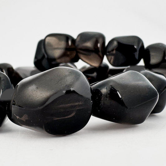 Apache Tears Large Smooth Nugget Bead - 2 pcs. (P3283)-The Bead Gallery Honolulu