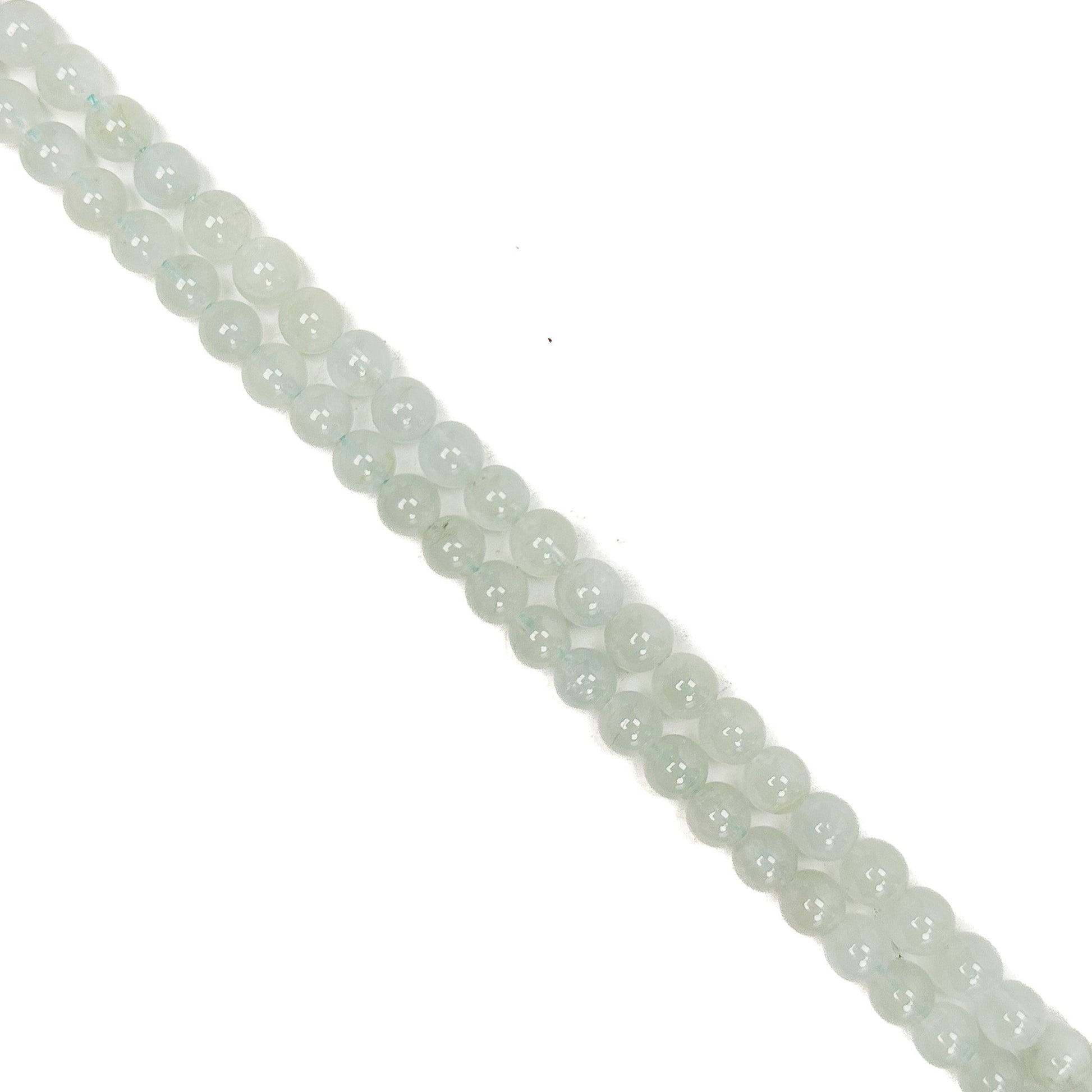 Aquamarine 6.5mm Smooth Round Bead - 7.75" Strand-The Bead Gallery Honolulu