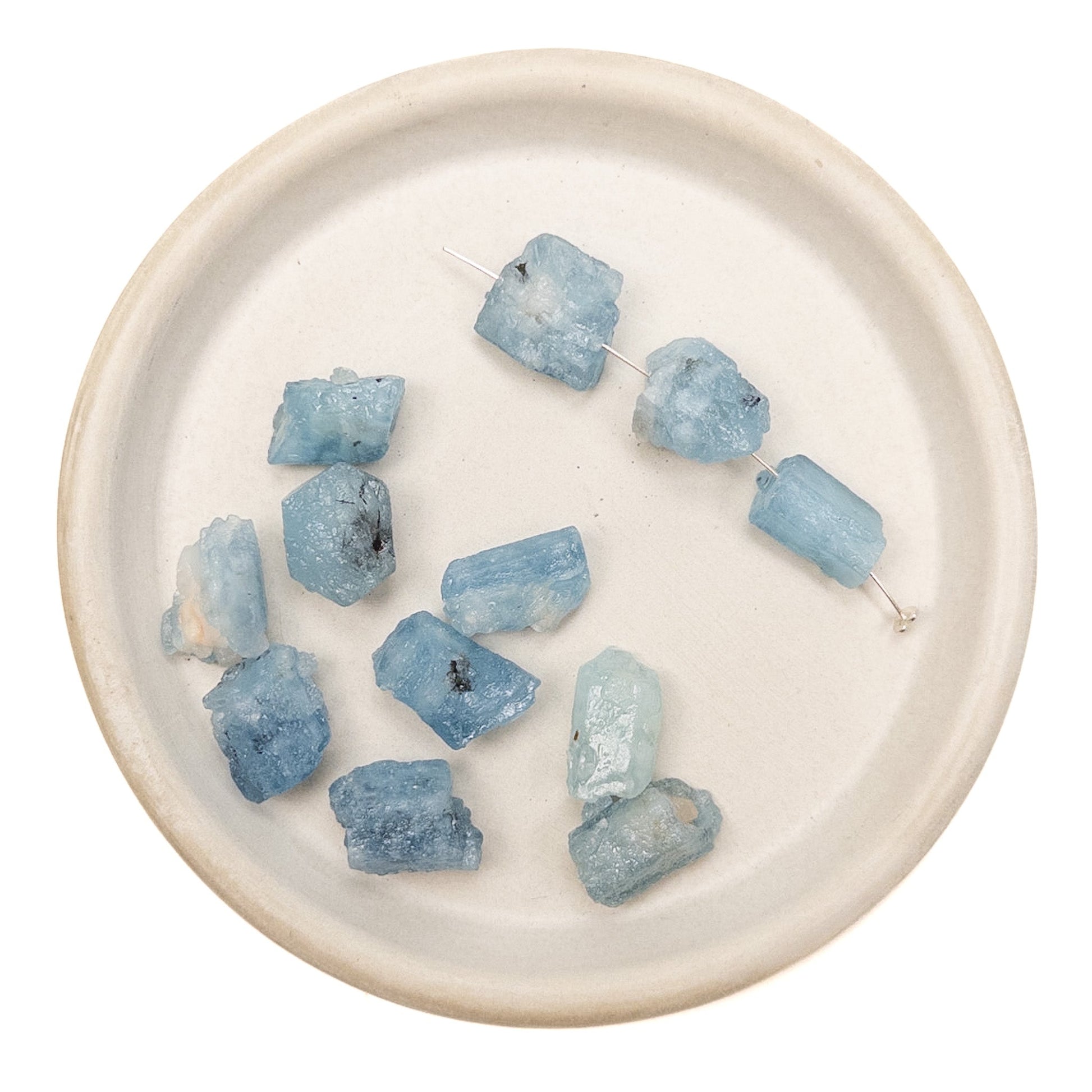 Aquamarine Raw Crystal Nugget Bead - 1 pc.-The Bead Gallery Honolulu