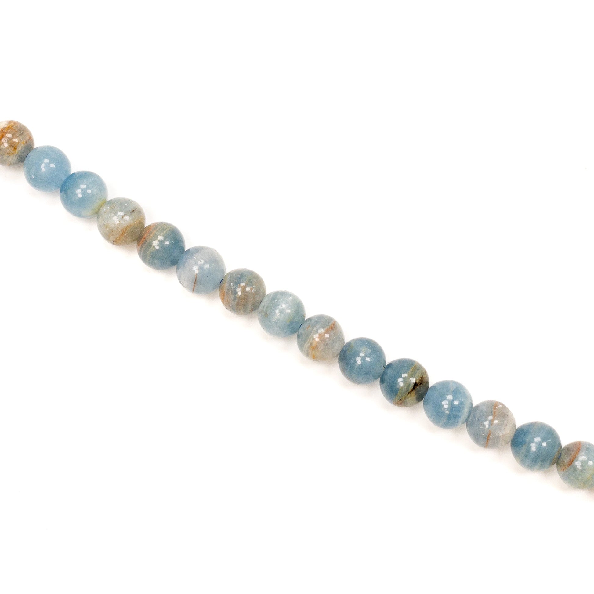 Aquatine Blue Calcite 10mm Round Bead - 3 pcs.