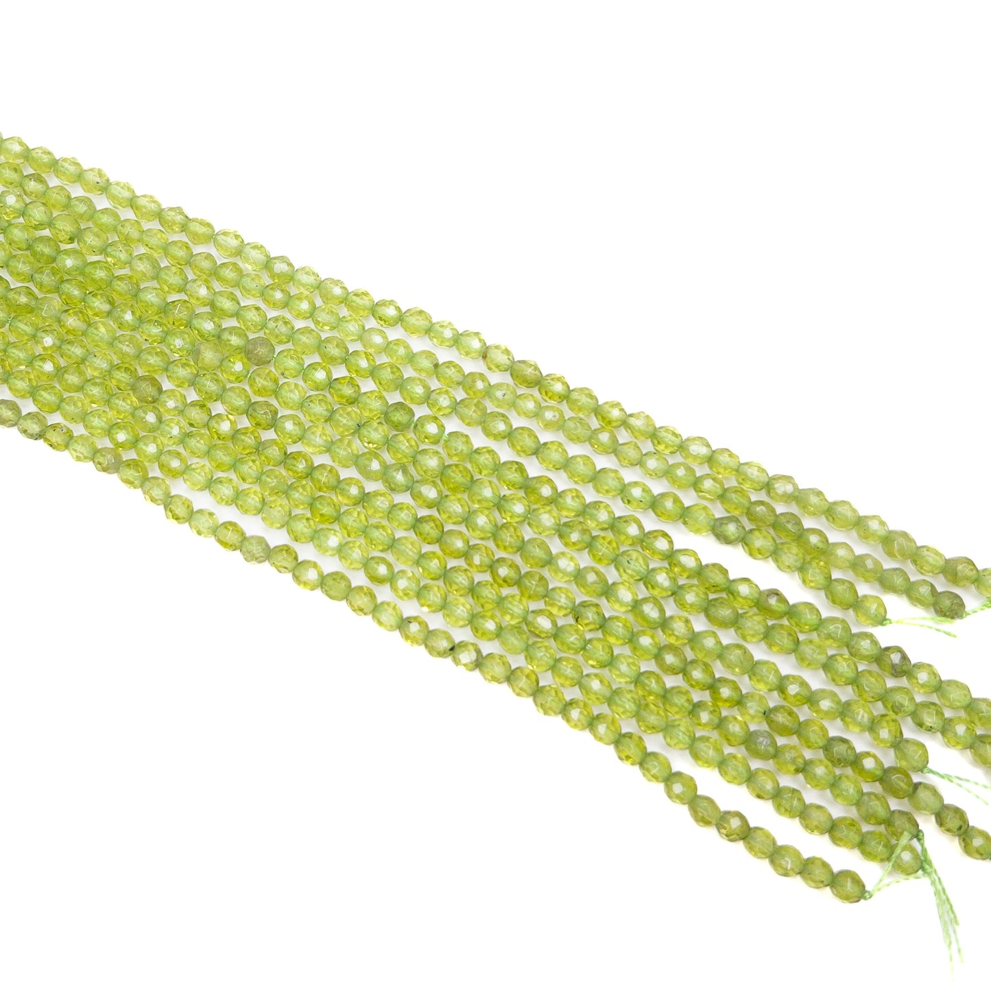 Arizona Peridot 4.5mm Faceted Round Bead - 7.75" Strand