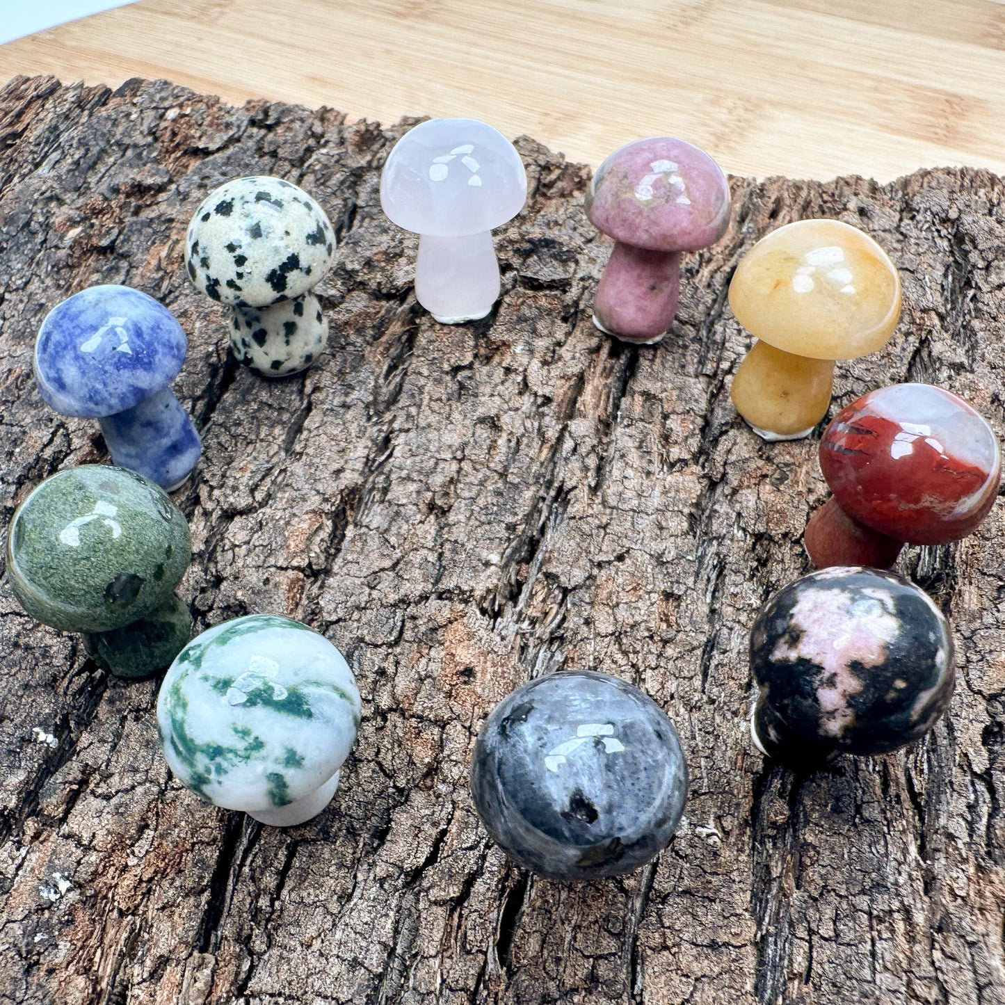 Assorted Gemstone Mushroom Mix - 3 pcs. (MIX021)-The Bead Gallery Honolulu