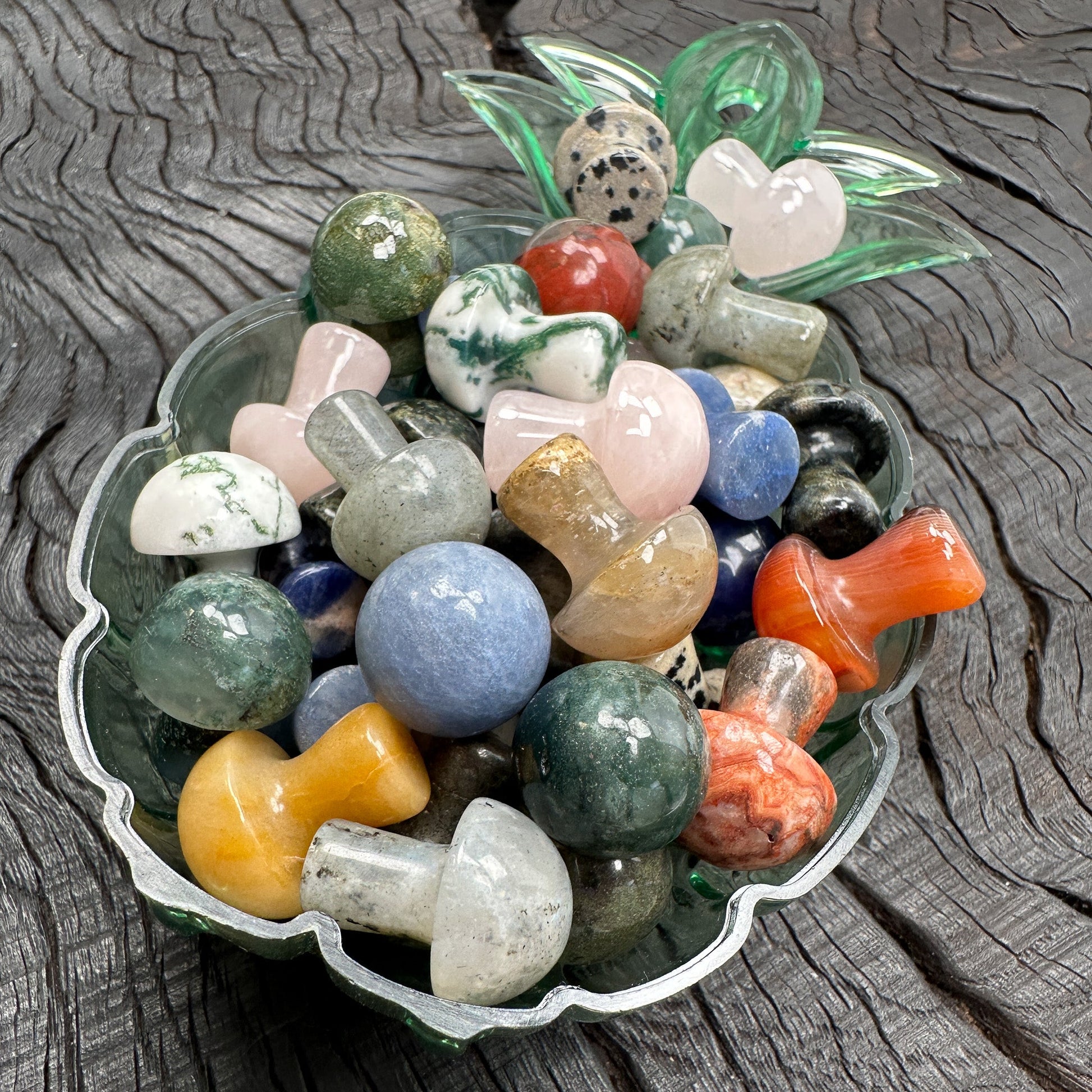 Assorted Gemstone Mushroom Mix - 3 pcs. (MIX021)-The Bead Gallery Honolulu