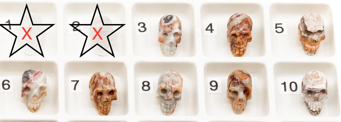 Assorted Stone Carved Skull Bead (11 Stones Available) - 1 pc.