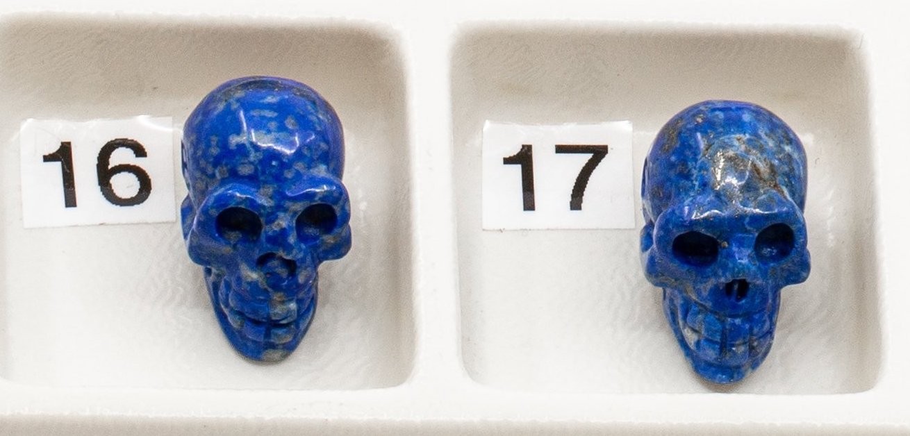 Assorted Stone Carved Skull Bead (11 Stones Available) - 1 pc.