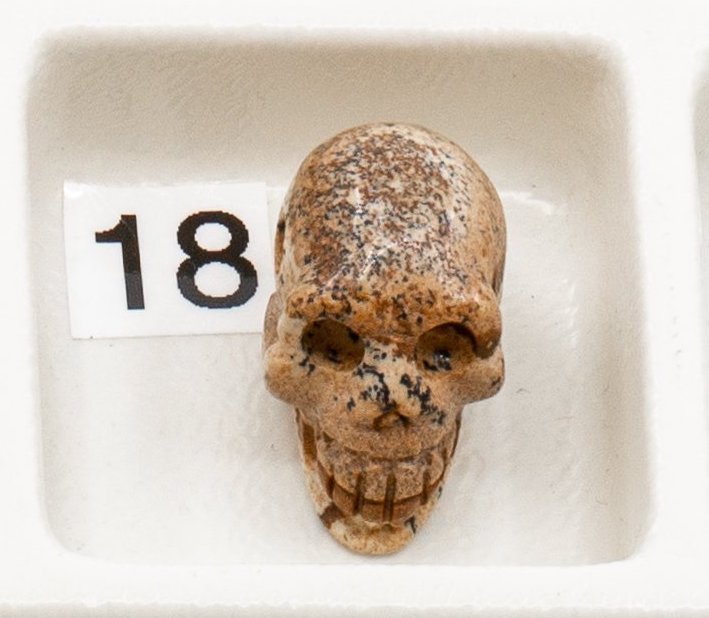 Assorted Stone Carved Skull Bead (11 Stones Available) - 1 pc.