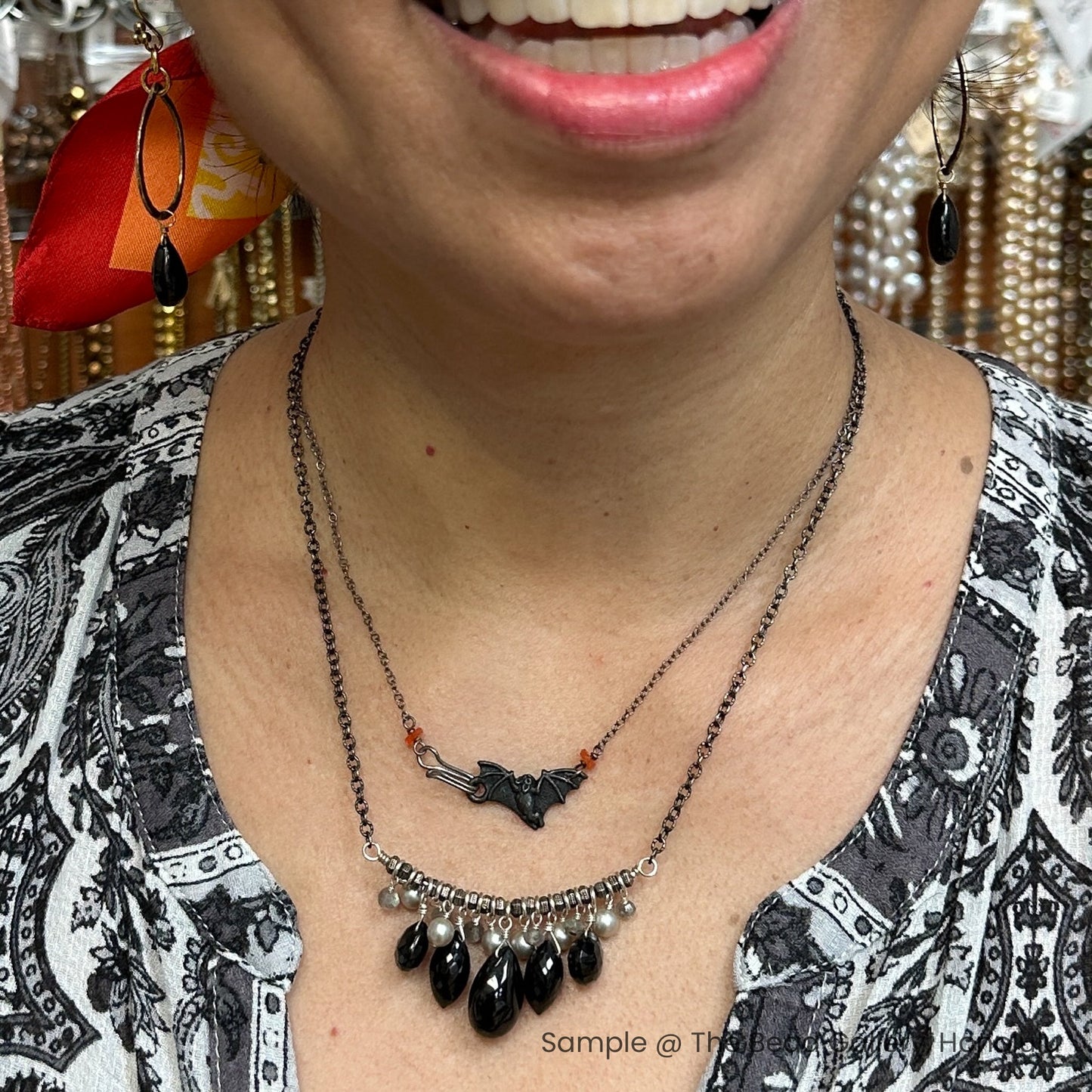 Bat Charm (Oxidized Black Pewter) - 2 pcs.-The Bead Gallery Honolulu