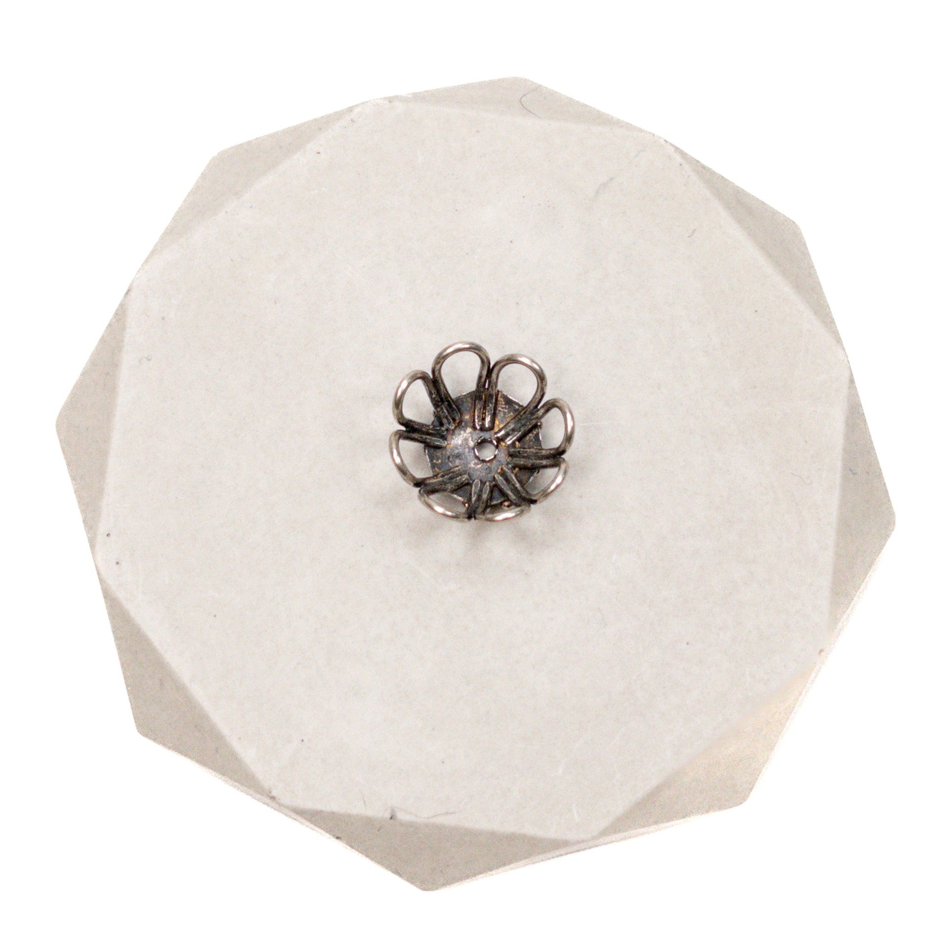 Bead Cap 14.75mm Chrysanthemum (Sterling Silver) - 1 pc.-The Bead Gallery Honolulu