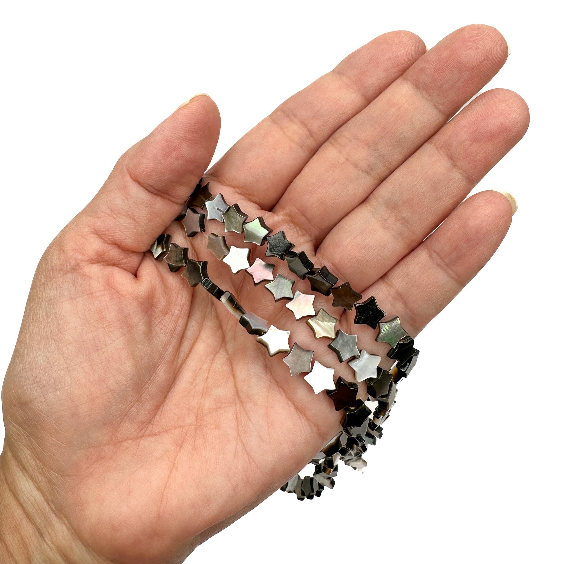 Black Mother of Pearl 8mm Star - 1 piece-The Bead Gallery Honolulu