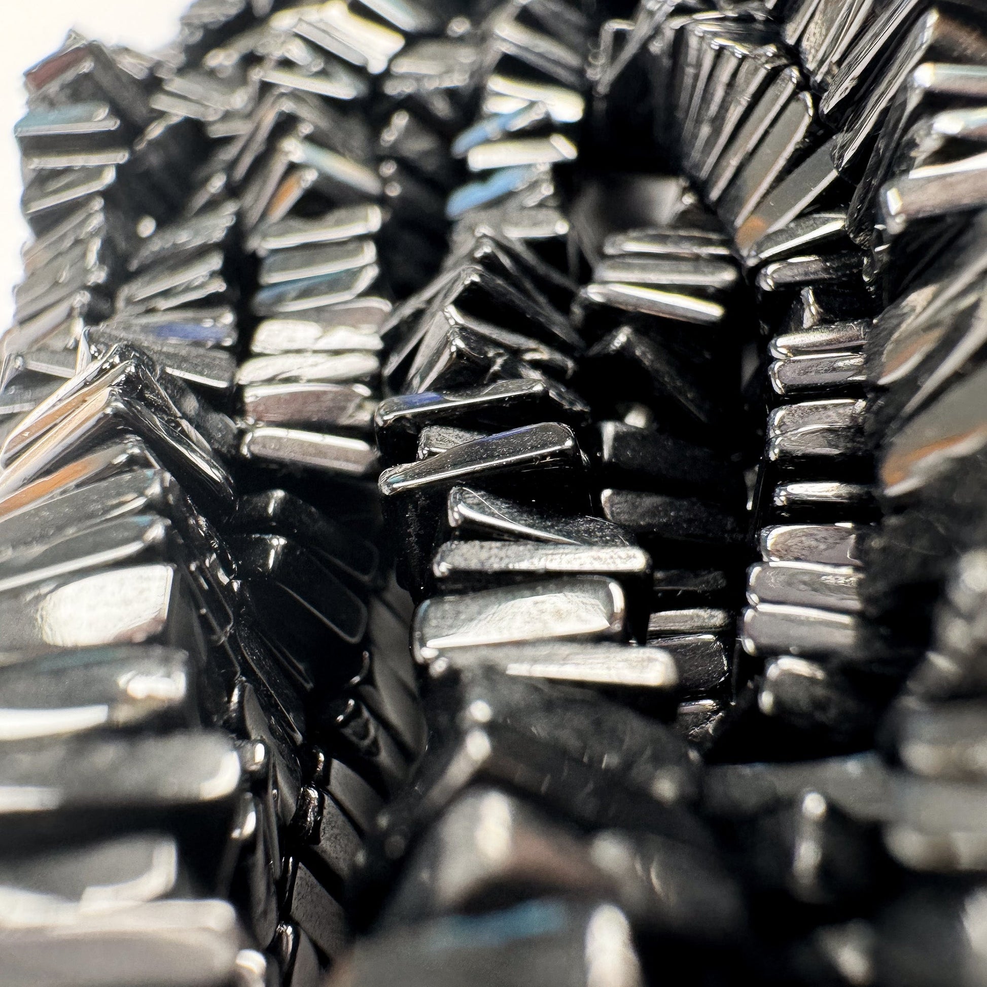 Black Tourmaline Flat Square Flat Bead - 8.5" Strand (GEM2343)-The Bead Gallery Honolulu