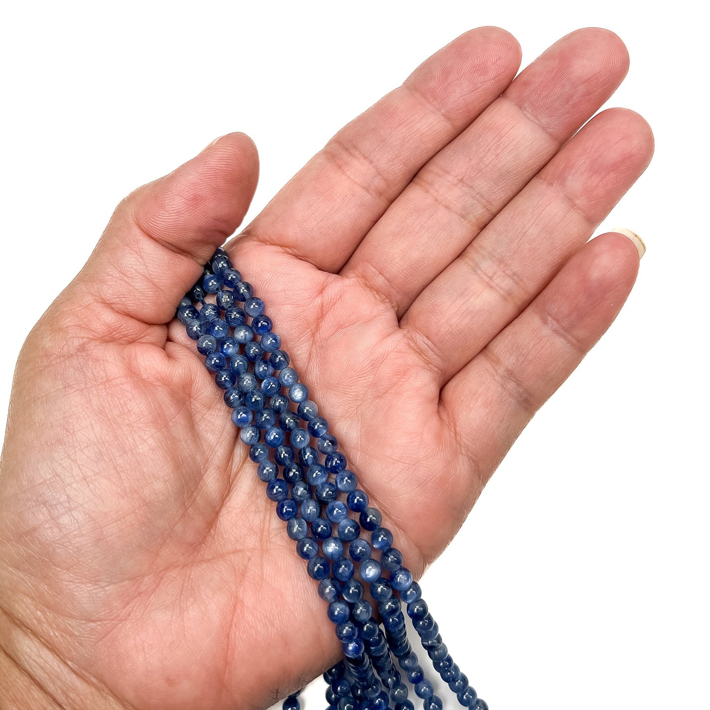 Blue Kyanite 4mm Round Bead - 8" Strand