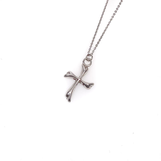 Bone Cross Pewter Pendant - 1 pc.