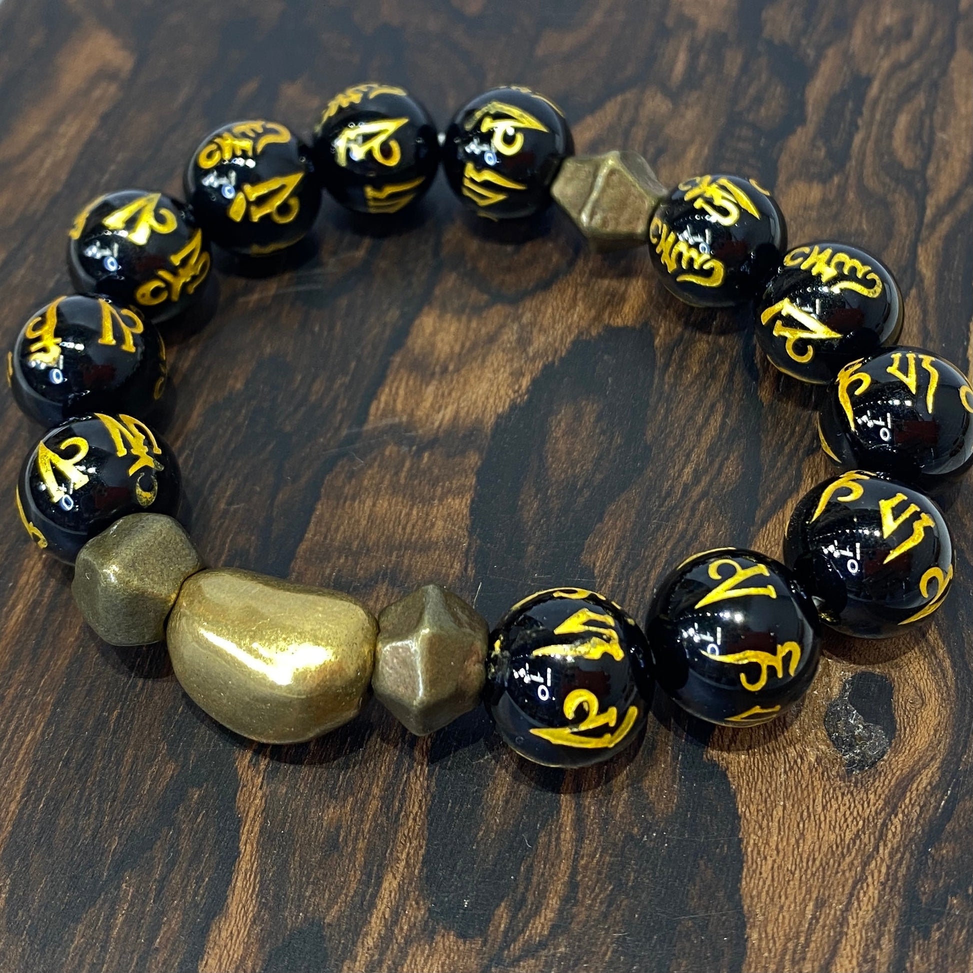 Brass & Om Beads Bracelet Kit