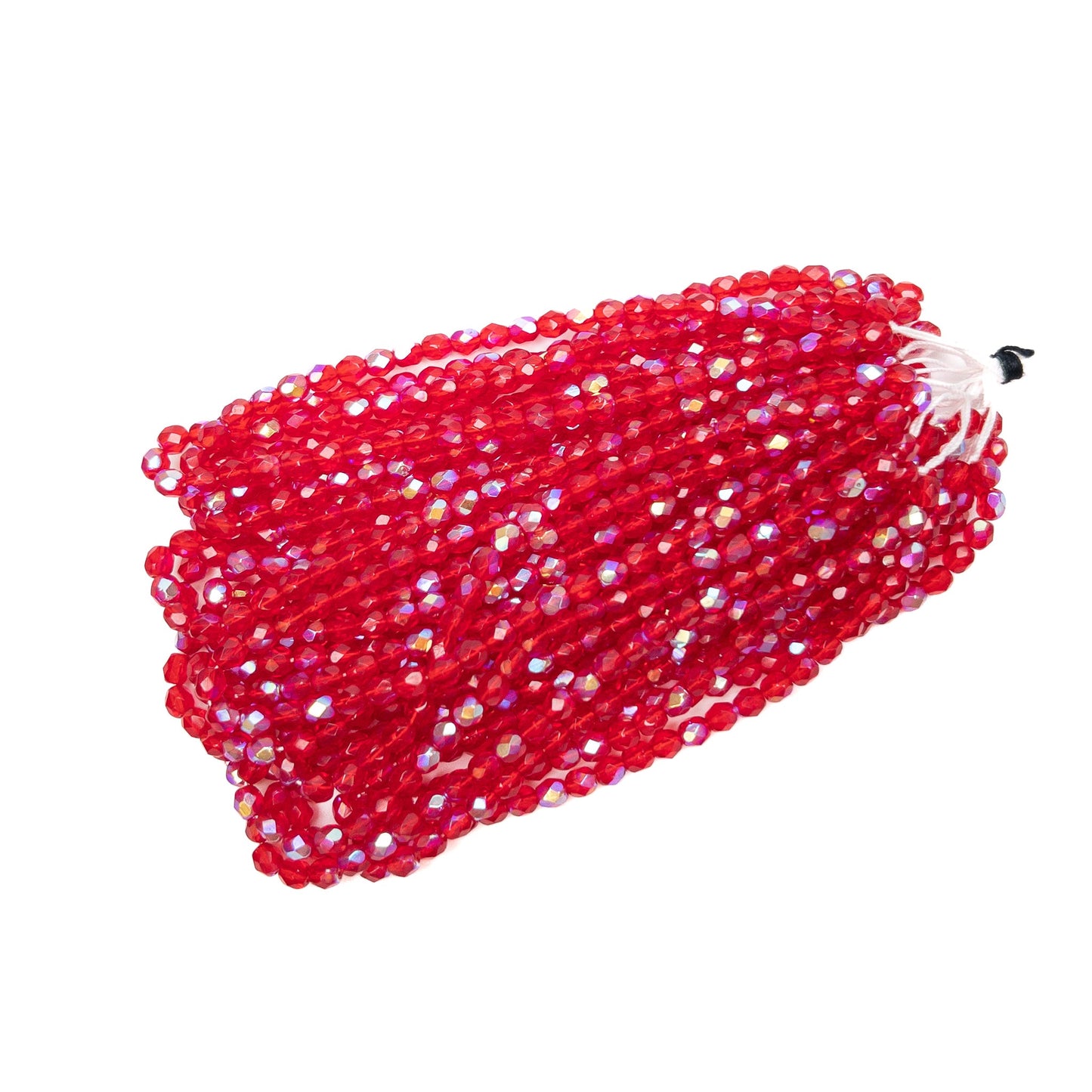 Bright Ruby AB 4mm Fire Polish Glass Bead - 50 pcs.