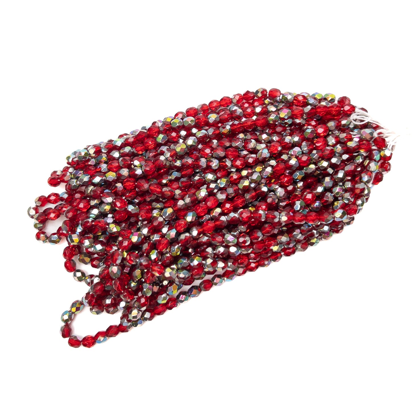 Bright Ruby Vitrail 4mm Fire Polish Glass Bead - 50 pcs.