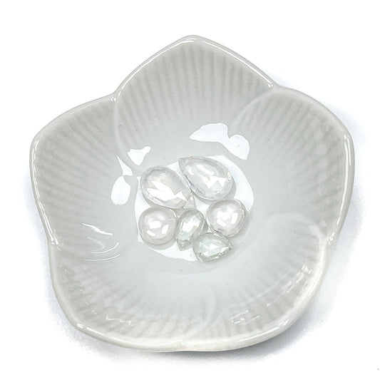 Briolette Gem Pairs Mix - Ceylon Moonstone, Green Amethyst, Rose Quartz