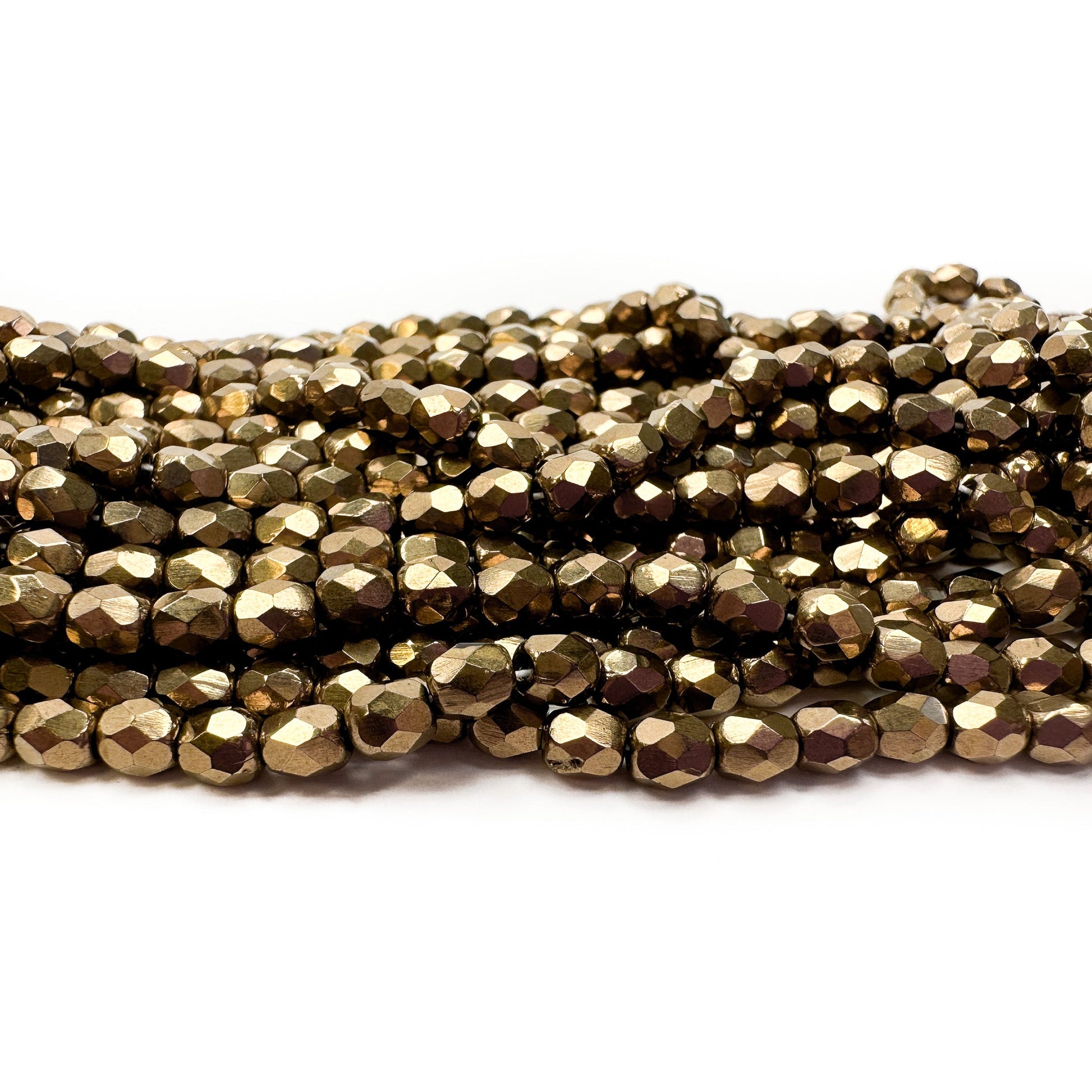 Bronze Opaque 4mm Faceted Glass Bead - 50 pcs.-The Bead Gallery Honolulu