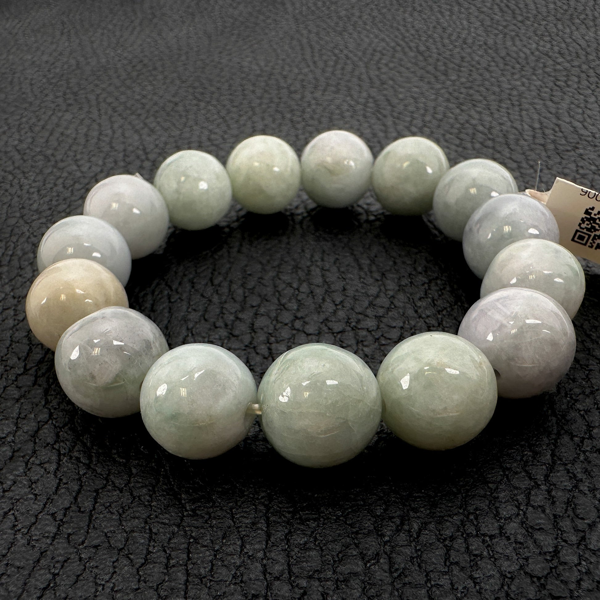 Burmese Jade 13-14mm Smooth Round Stretchy Bracelet (J300)-The Bead Gallery Honolulu
