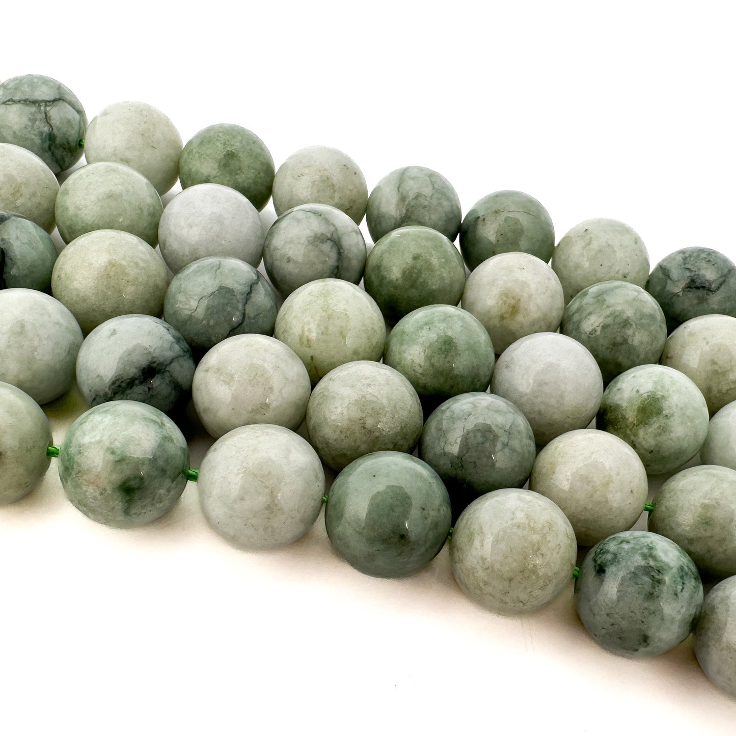 Burmese Jade 14mm Smooth Round Bead - 7.75" Strand (GEM251)