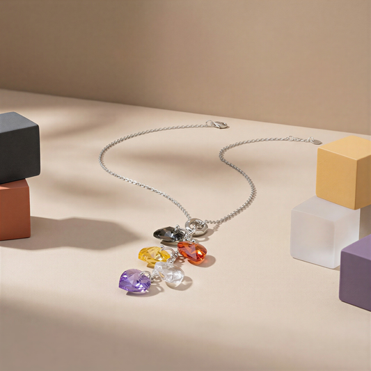 Heart Cascade Headpin Handle Necklace Kit (3 Colors) – AI Studio Image (Transformed)