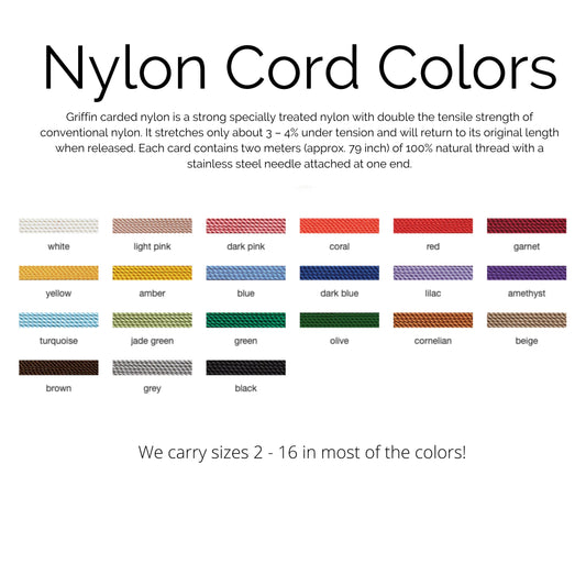 Carded Nylon Bead Cord - #0