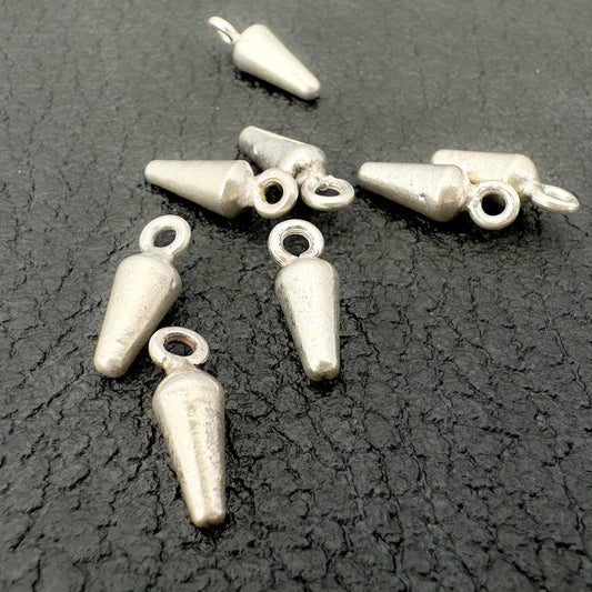 Carrot-Shaped Heavyweight Sterling Silver Drop Charm - 1 piece (M1992)-The Bead Gallery Honolulu