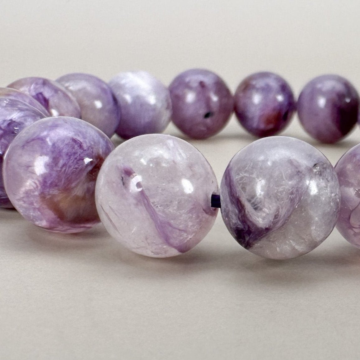Charoite 11mm Smooth Round Bead - 1 pc. (P3133)-The Bead Gallery Honolulu