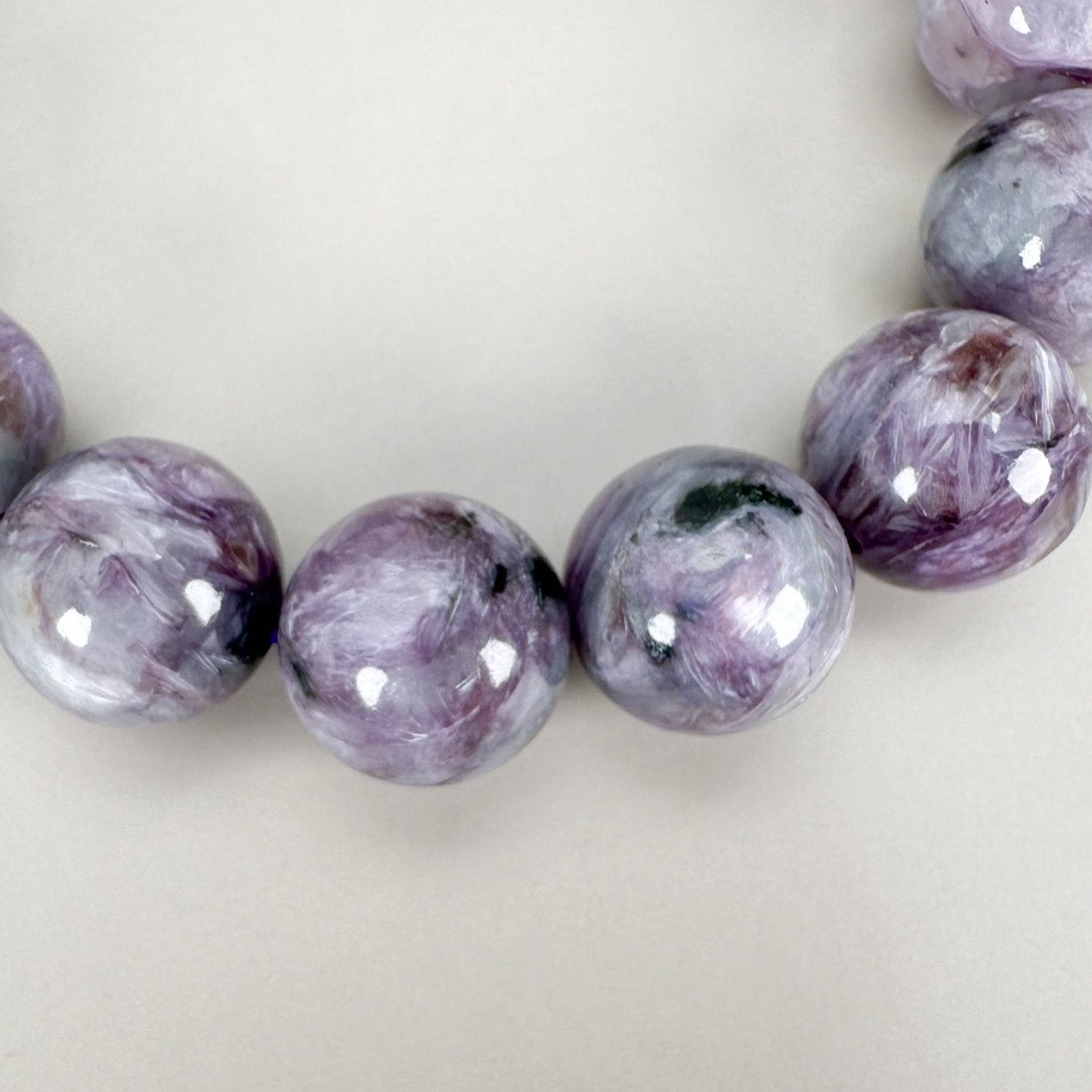 Charoite 13mm Smooth Round Bead - 1 pc. (P3130)-The Bead Gallery Honolulu