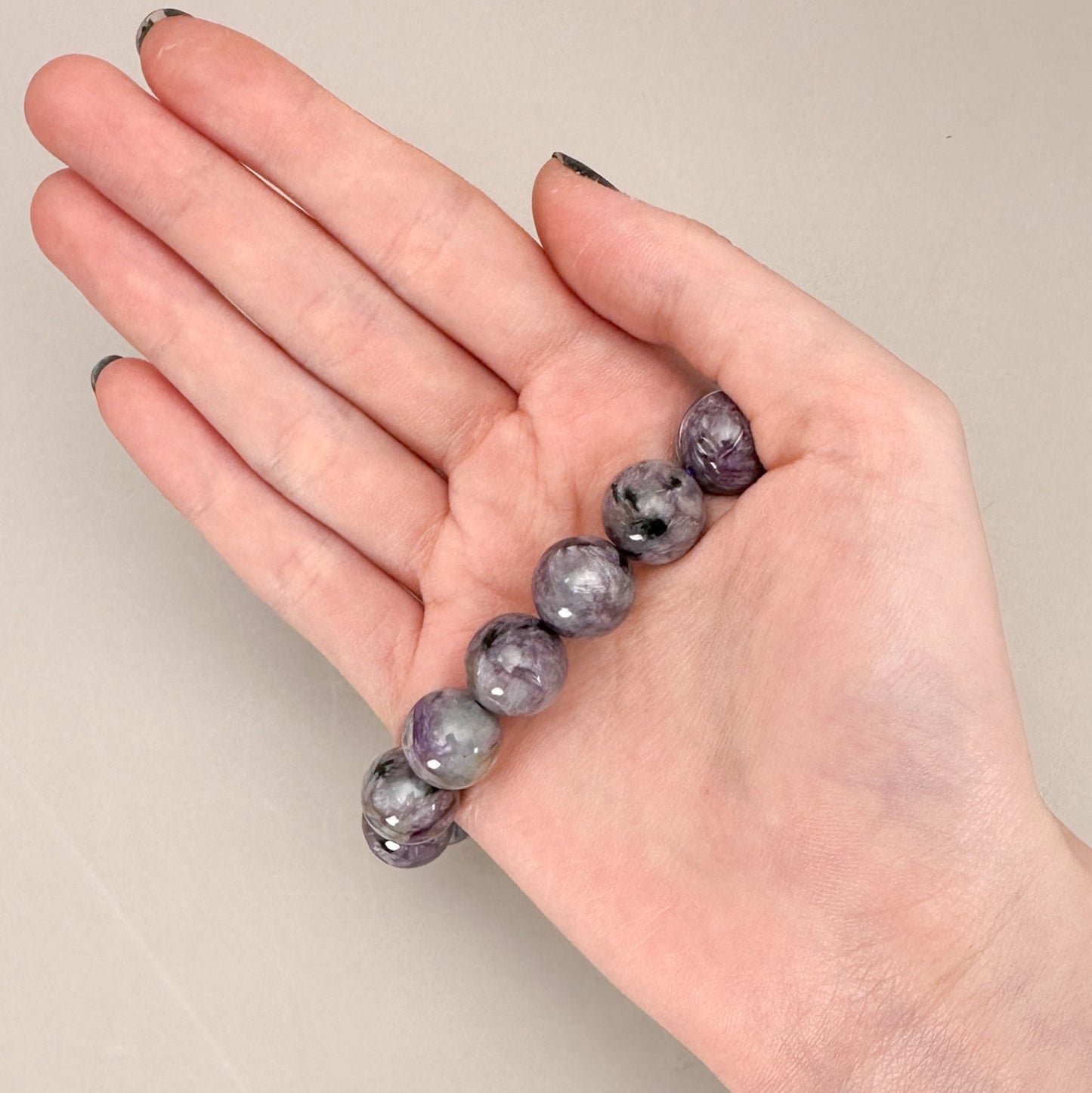 Charoite 13mm Smooth Round Bead - 1 pc. (P3130)-The Bead Gallery Honolulu