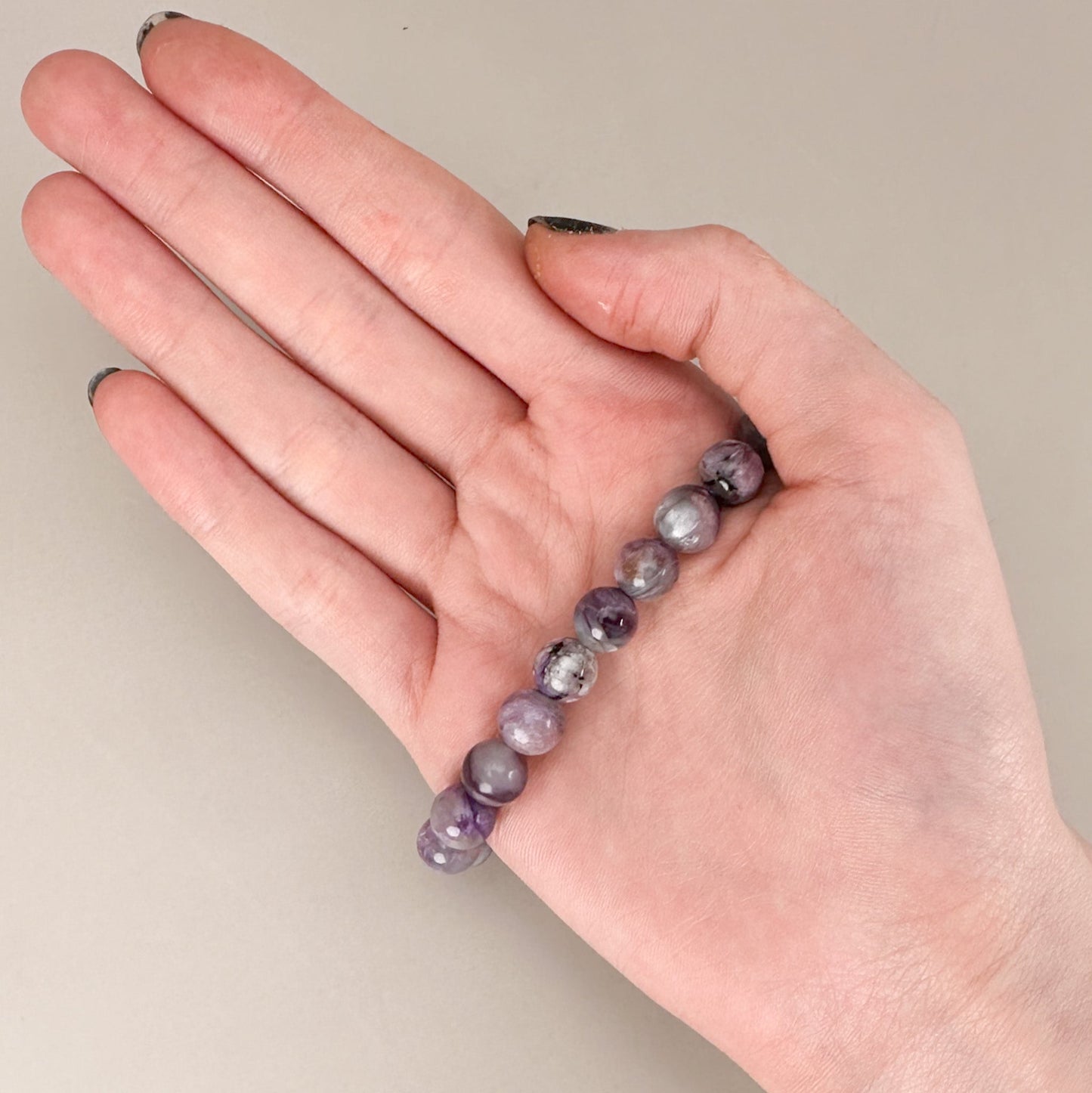 Charoite 9mm Smooth Round Bead - 1 pc. (P3134)-The Bead Gallery Honolulu