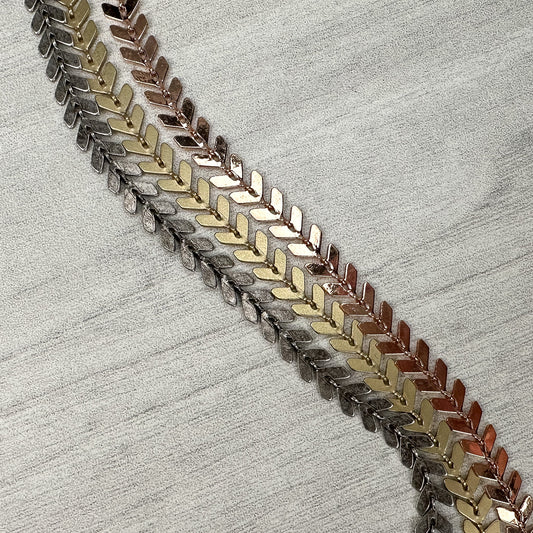 Chevron 6.5mm Chain (3 Metal Options) - 6 in.-The Bead Gallery Honolulu