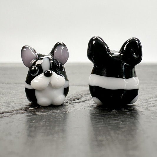 Chibi Handmade Glass Beads - Boston Terrier Dog Body-The Bead Gallery Honolulu