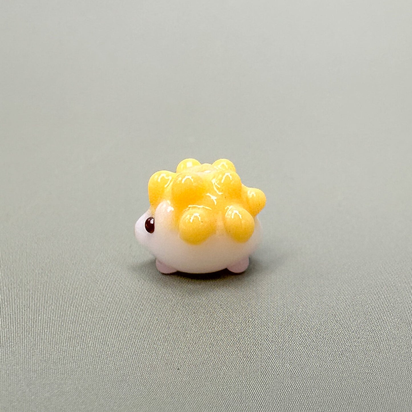 Chibi Handmade Glass Beads - Hedgehog (Yellow)-The Bead Gallery Honolulu